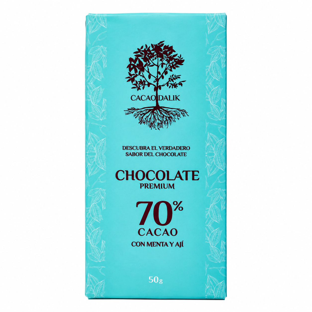 Chocolatina Cacao Dalik 70% con menta y aji