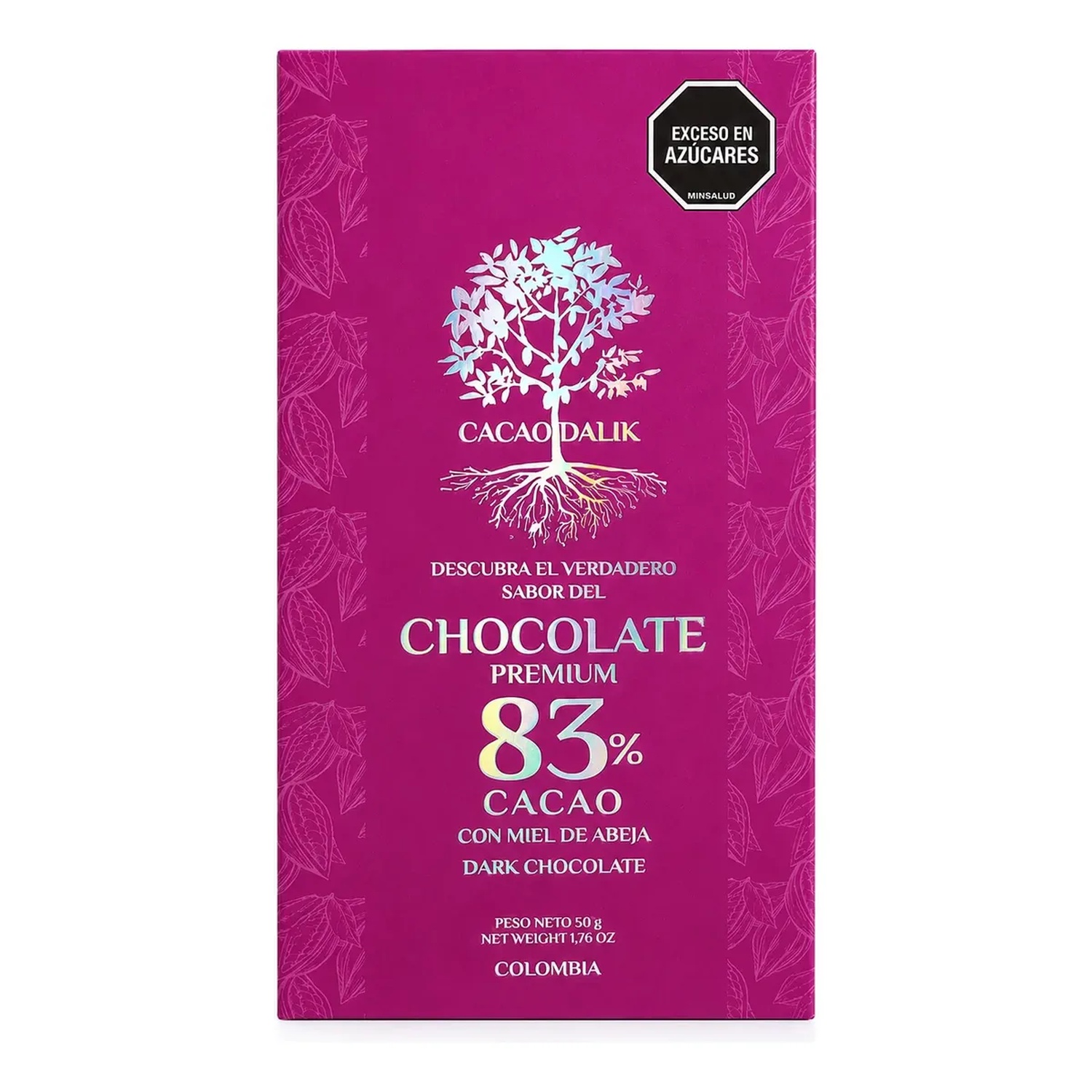 Chocolatina Cacao Dalik 83% con miel de abeja