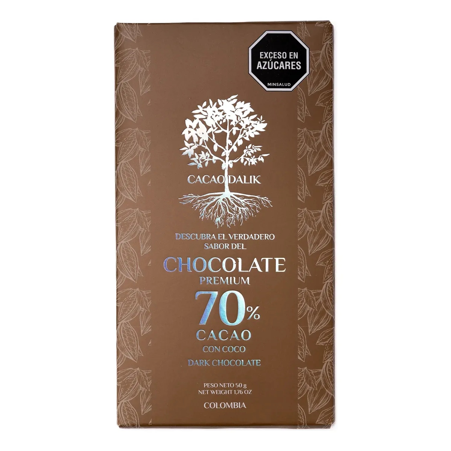 Chocolatina Cacao Dalik 70% con Coco